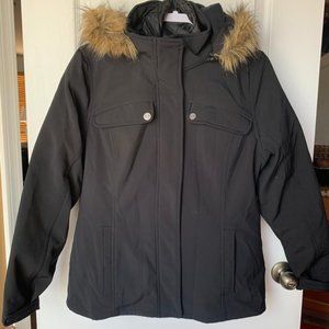 Black waterproof warm coat - L